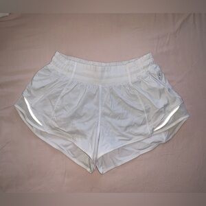 lululemon athletica white hotty hot low rise 2.5 in. shorts